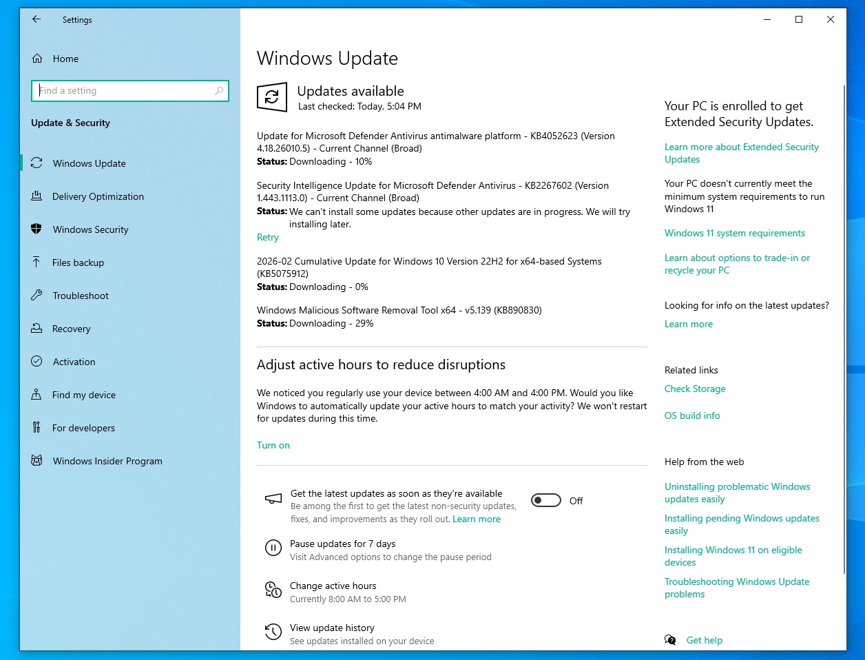 Windows 10 KB5075912 ESU out with shutdown bug fix, direct download links for offline installer (.cab)