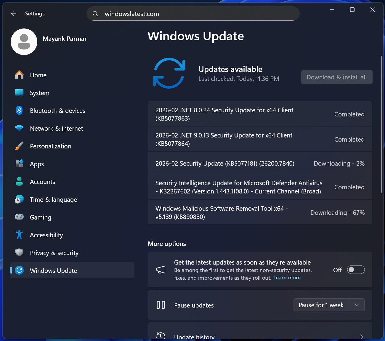 Windows 11 KB5077181 25H2 out with new features, direct download links for offline installers (.msu)