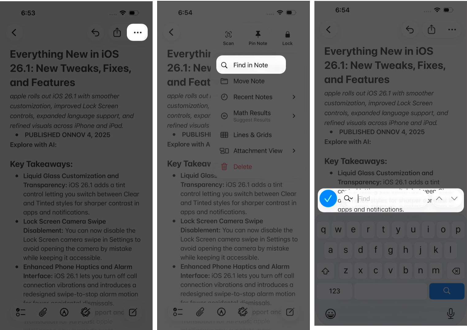 How to Find and Replace Text in the Notes App on iPhone