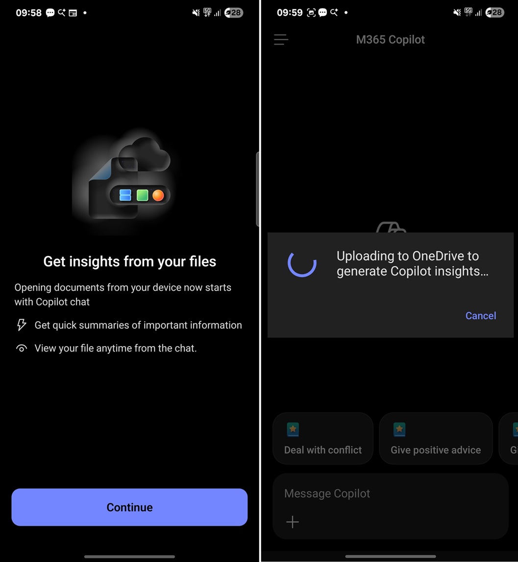 Microsoft 365 Copilot for Android or iOS auto-sends files to AI & OneDrive before you even realise it, instead of opening normally