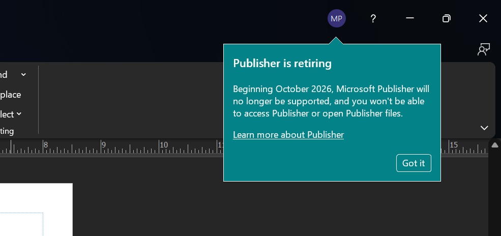 Microsoft Publisher: You won’t be able to access Publisher or open files (.pub) in October 2026