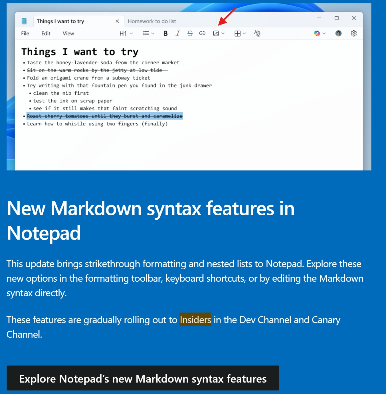 Microsoft teases image support in Notepad for Windows 11 ahead of roll out