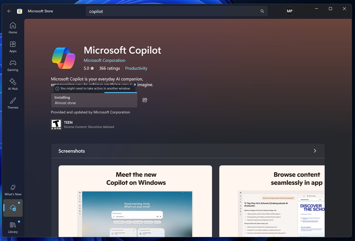 New Copilot for Windows 11 includes a full Microsoft Edge package, uses more RAM